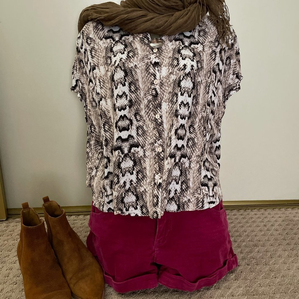 H&M Divided Snake Skin Print Crop Top  Size: 6